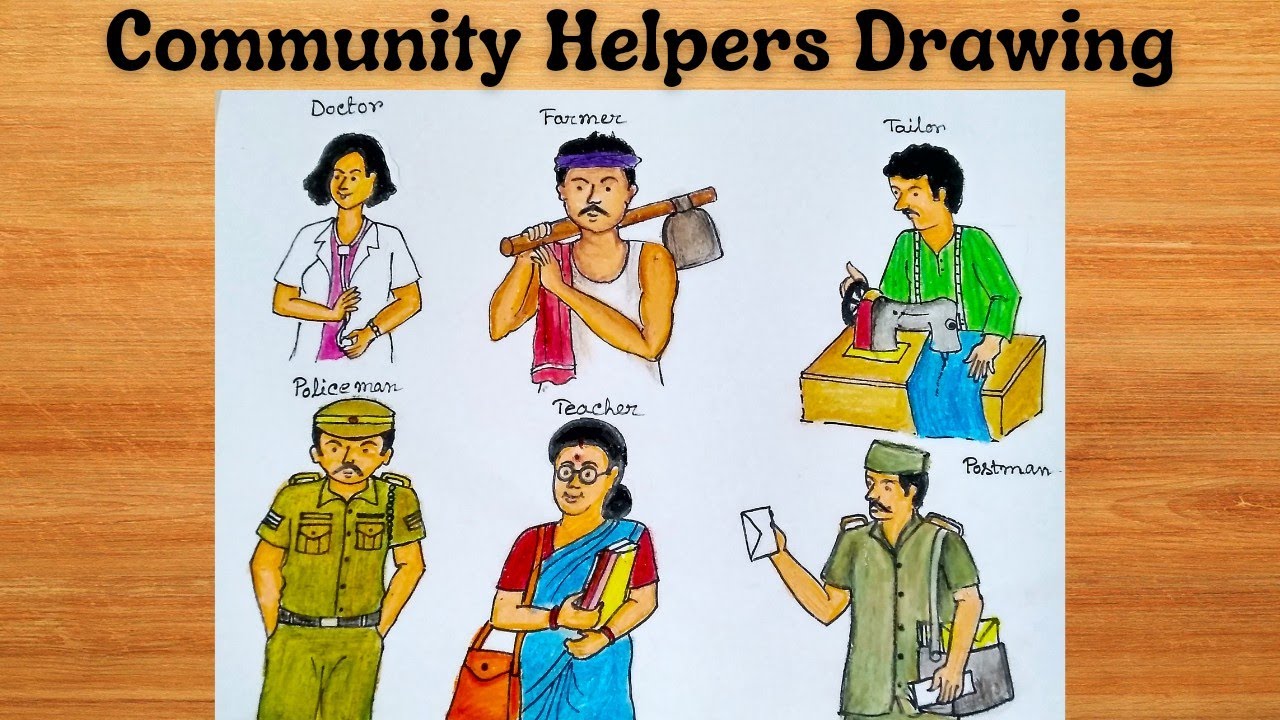 How To Draw Different Types Of Community Helpers Ll Community Helpers 