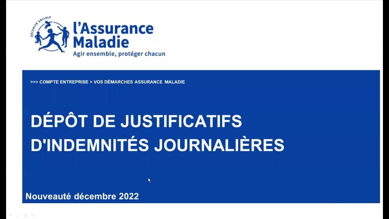 Webinaire dépôt de justificatifs d'indemnités journalières