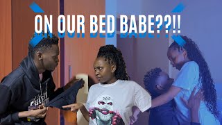 REALLY BABE ON OUR BED?!😢🥹( Bad idea he cried)