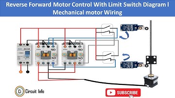 DC Motor Forward and reverse Control with Limit Switch Wiring  l Mechanical Switch @CircuitInfo