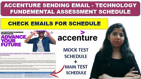 Accenture Starts Sending Email - Fundamental Assessment Schedule | Accenture Pre Onboarding Learning