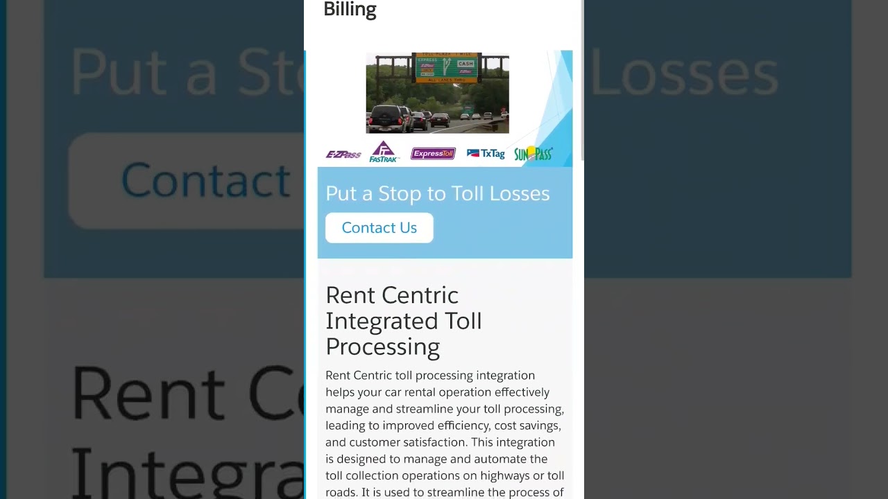 Rent Centric Automated Tolls Processing and Billing system.