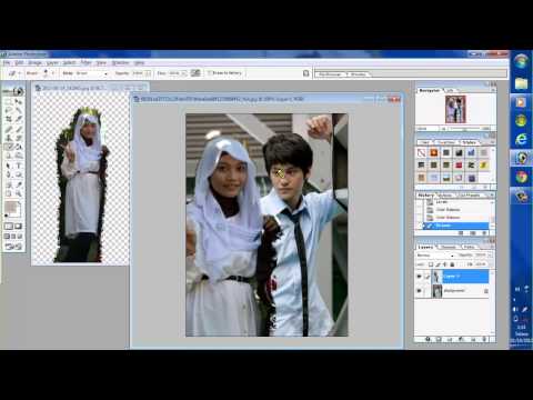 Tutorial Menggabungkan  foto dengan Photoshop .