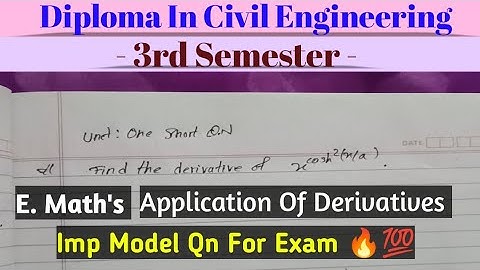 3rd Semester Mathematics | Unit One Imp Model Qn For Exam 💯🔥 #ctevt #diploma