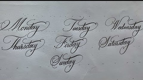 Days of the Week | Copperplate Calligraphy | Calligraphy with Pencil | Calligraphy |