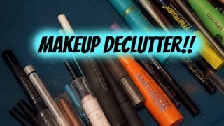 MAKEUP DECLUTTER! | Eyeliners, Mascaras and Brow Products | Vlogmas  2016 Day 5
