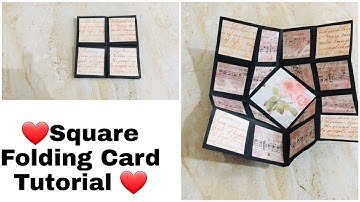 Square Folding Card Tutorial / Twist Pop Up Card Tutorial / Twist & Turn Card / Handmade Card Ideas