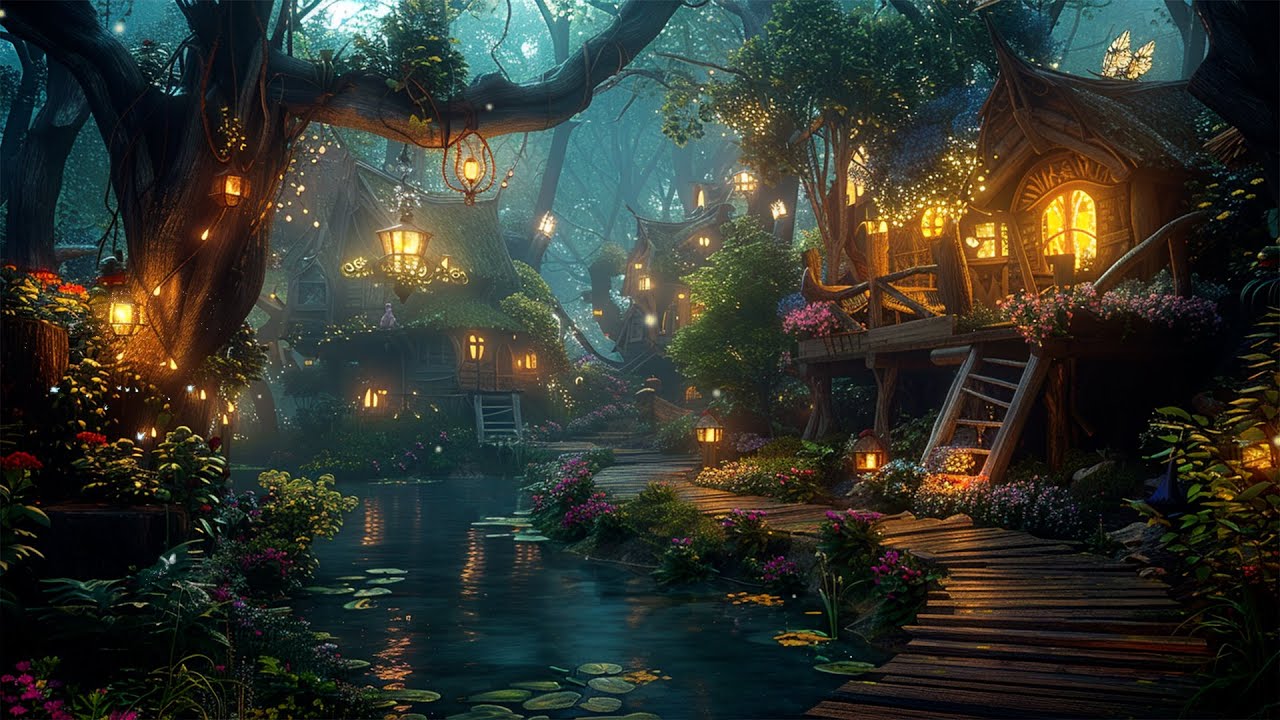 Whimsical Fairy Village in Deep Forest 🌿 Magical Nature Music & Ambience | Stress Relief, Deep Sleep