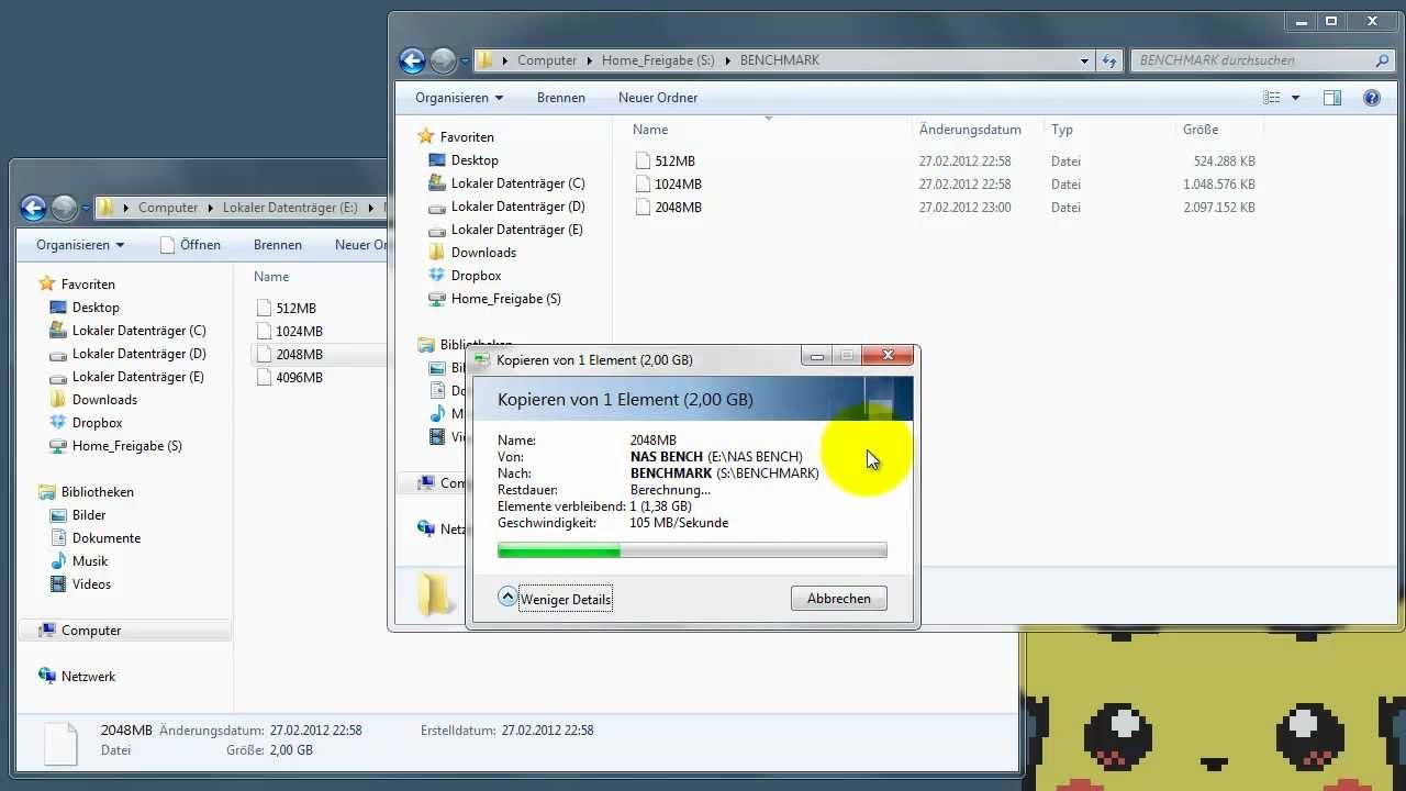 HP N36L MicroServer Transfer Benchmark YouTube