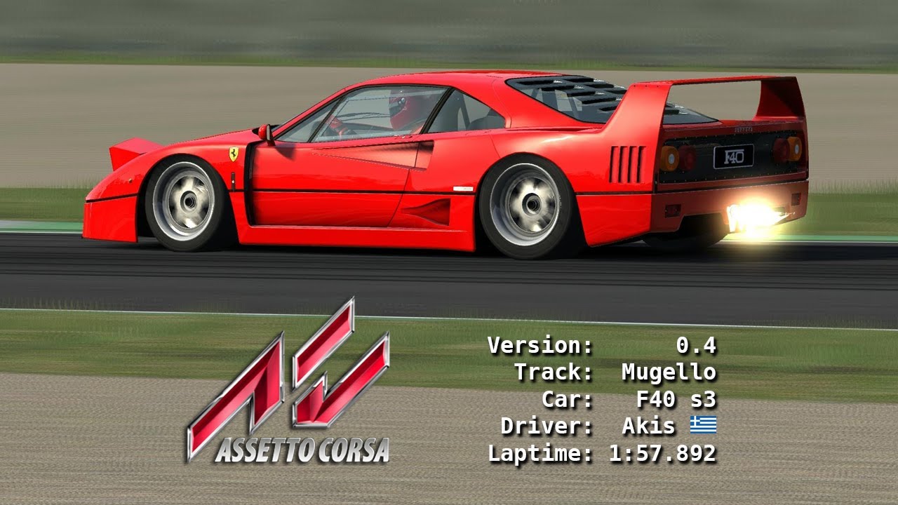 hot laps 5l Assetto Corsa hotlap - F40 s3 - Mugello 1:57.892 (live recording)