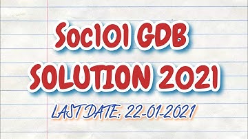 SOC101 GDB SOLUTION 2021 CONCEPT BUILDING soc 101 Sociology Lectures