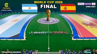 SPAIN vs ARGENTINA | FINAL WORLD CUP 2026 | Full Match All Goals - eFootball PES 2021 screenshot 3