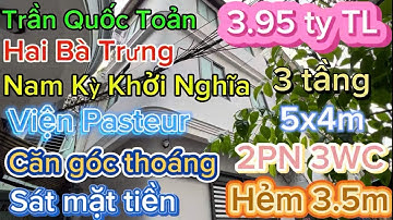 Căn góc 3 tầng 5x4m 2PN 3WC hẻm 3.5m sát mặt tiền Trần Quốc Toản phường Xuân Hòa 3.95 ty TL