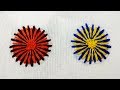 Hand Embroidery : Long and Short Chain Stitch Flower | Handwork | Needlepoint