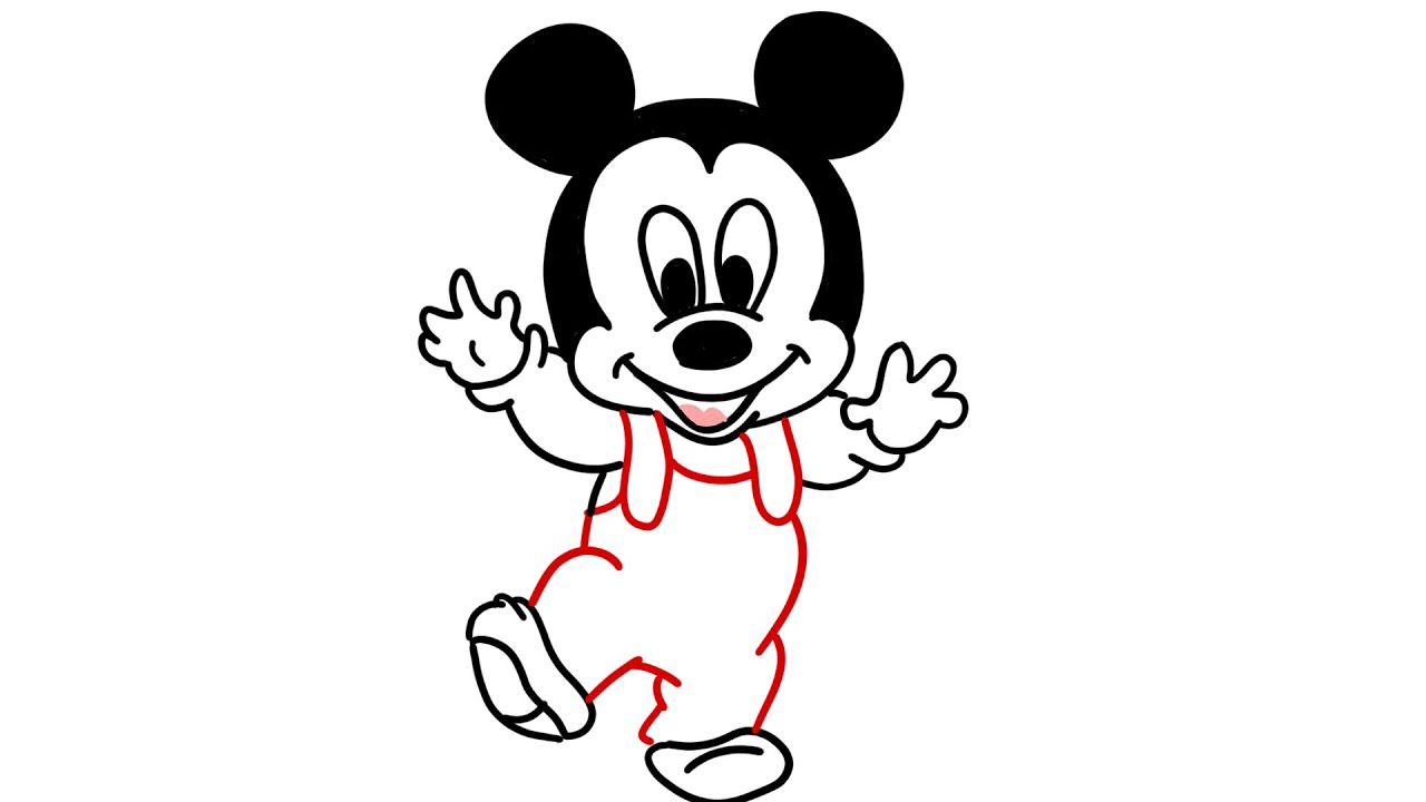 Mickey Mouse Face Easy Drawing