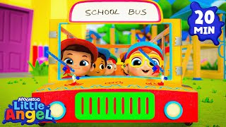 wheels on the bus school edition sing along little angel and friends kid songs