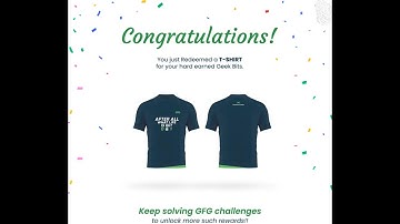 GFG T-Shirt Reward | How to Redeem GfG T-Shirt by doing POTD everyday challenge
