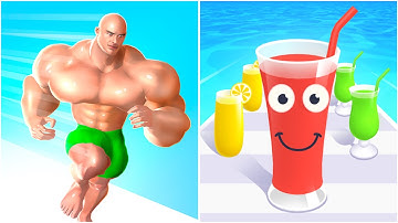 Muscle Rush vs Juice Run | Android iOS Mobile Gameplay Walkthrough