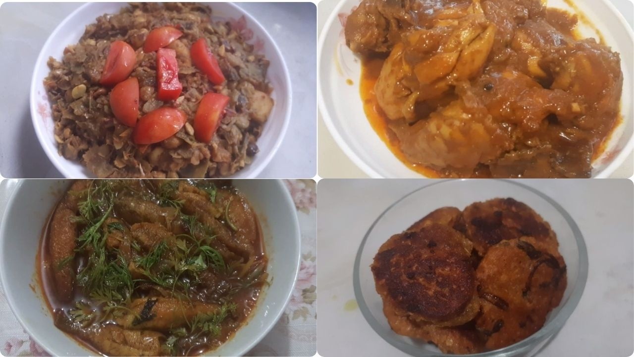 Easy Recipes | Baila Fish | Bhat Bhaja | Daler Bora | Flat Beans | Egg Masala | Chicken Bhuna Recipe