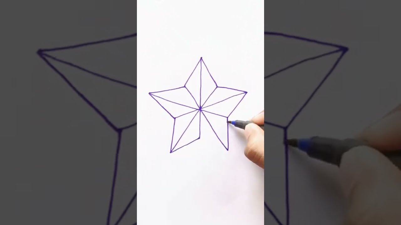 3D drawing | Star drawing | Sanchika Art.