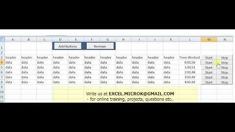 Start Stop Timer using Excel Macro