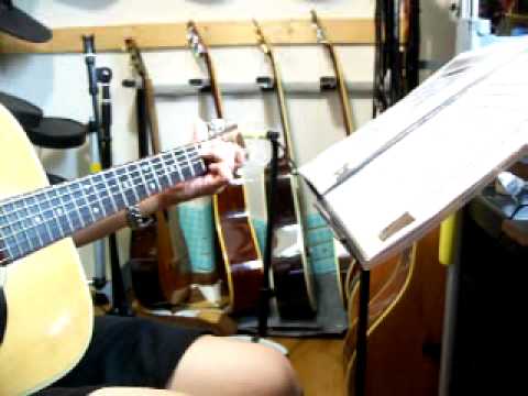 Aria Dreadnought D-40 by R.Matsuoka with new strings Demo