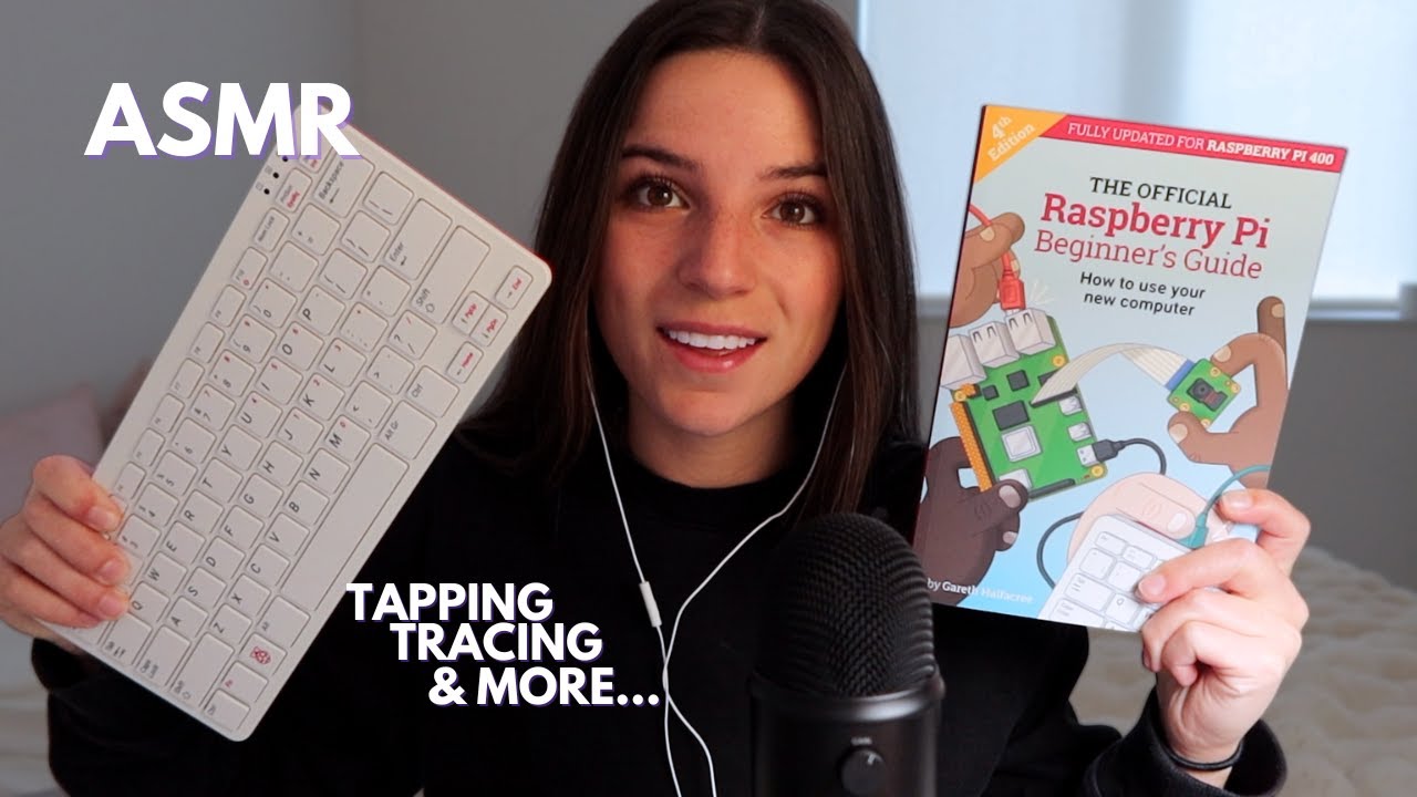 ASMR Keyboard Typing, Tracing, and Plastic Tapping [Raspberry Pi 400 Unboxing]