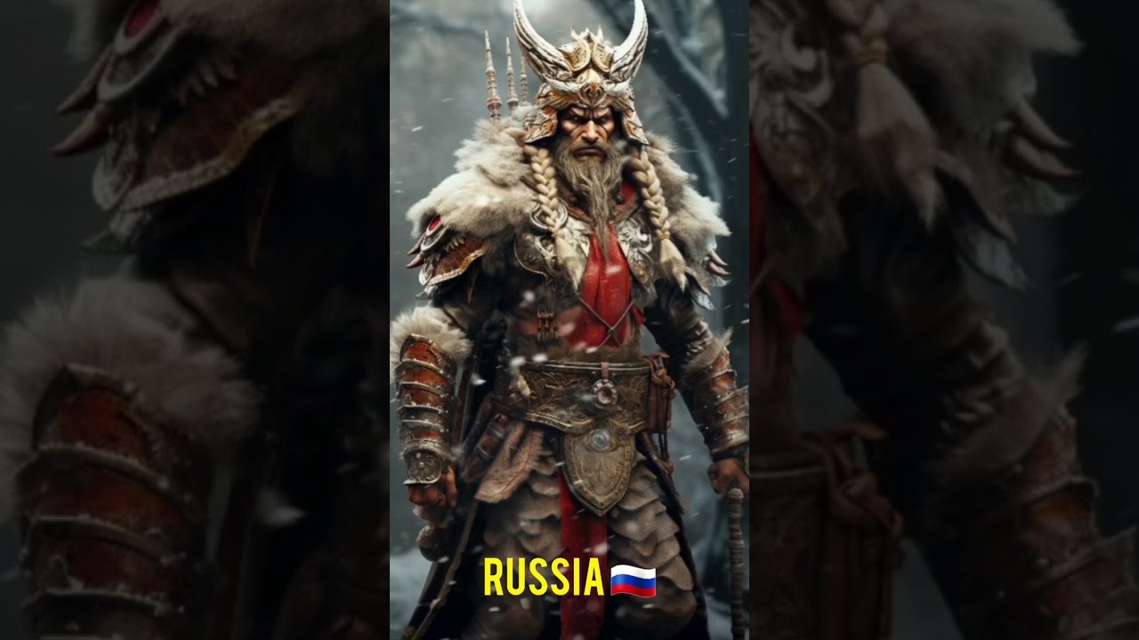 Countries as warriors generated by AI 