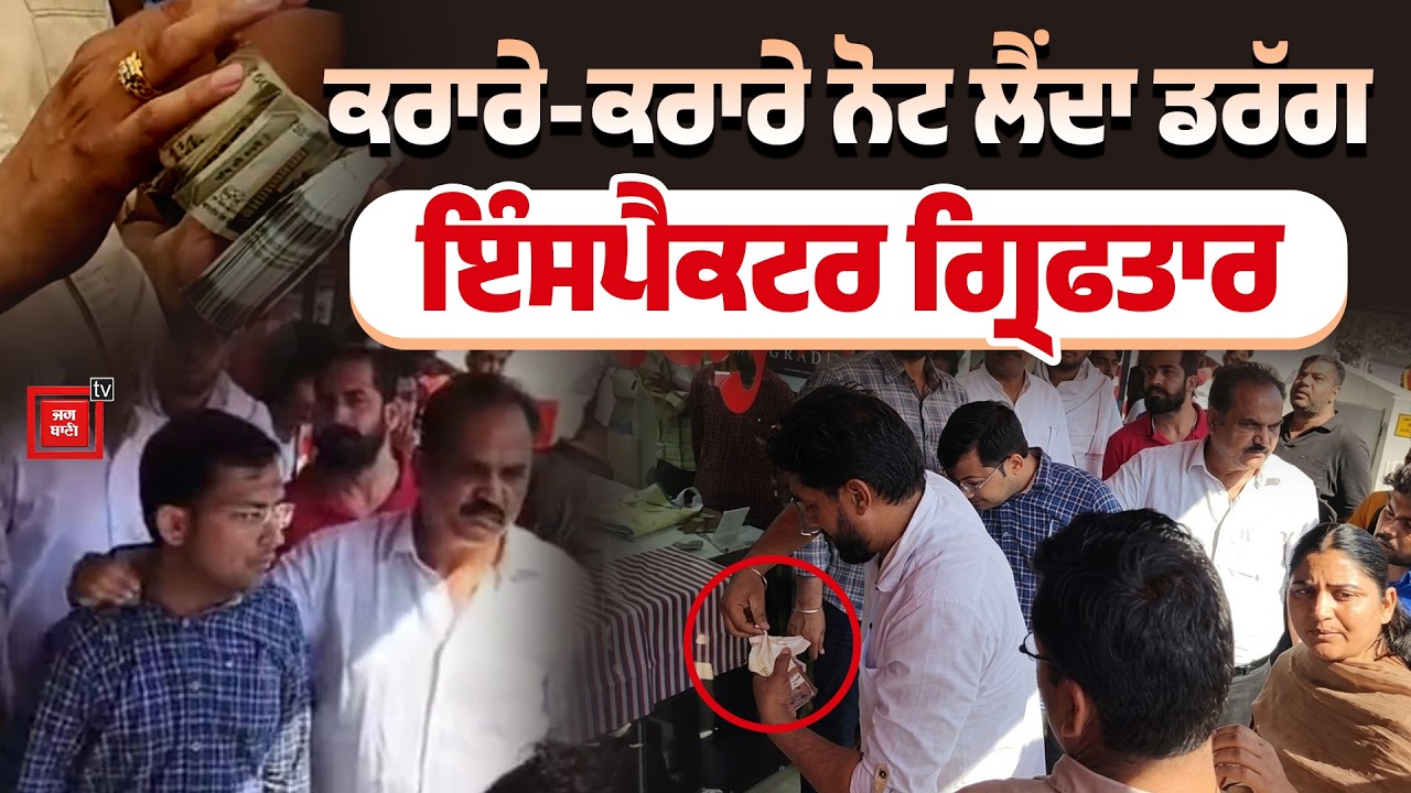 ਡਰੱਗ ਇੰਸਪੈਕਟਰ ਰਿਸ਼ਵਤ ਲੈਂਦਾ ਰੰਗੇ ਹੱਥੀਂ ਗ੍ਰਿਫ਼ਤਾਰ, ਆਹ ਦੇਖੋ ਕਿੱਦਾਂ  ਲੈ ਰਿਹਾ ਸੀ ਕਰਾਰੇ-ਕਰਾਰੇ ਨੋਟ, ਮੌਕੇ ਦੀ