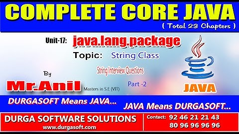 Core Java -  java.lang.package - String Interview Questions Part -2