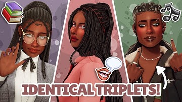 I Tried Making IDENTICAL TRIPLETS Look completely different!🤩| Sims 4 Create-a-sim Challenge
