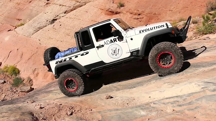Ad Art Co. JK8 Jeep Truck on Pritchett Canyon Trail, Moab, Utah