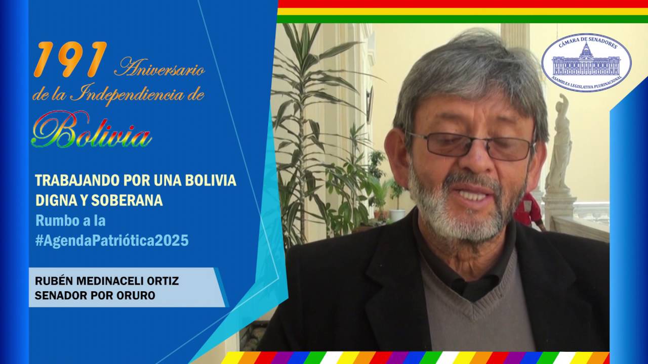 Senador Rubén Medinaceli felicita a Bolivia 
