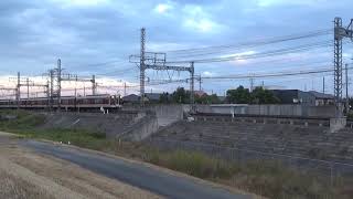 近鉄5200系+2800系急行松阪行き通過と12600系+30000系特急名古屋行き通過