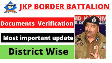 JK Police Important Update | Documents Verification 2022