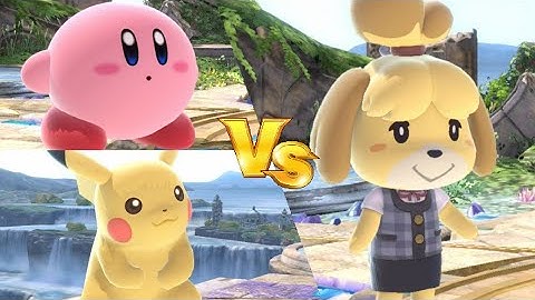 Super Smash Bros Ultimate - Kirby and Pikachu Vs Fake Isabelle