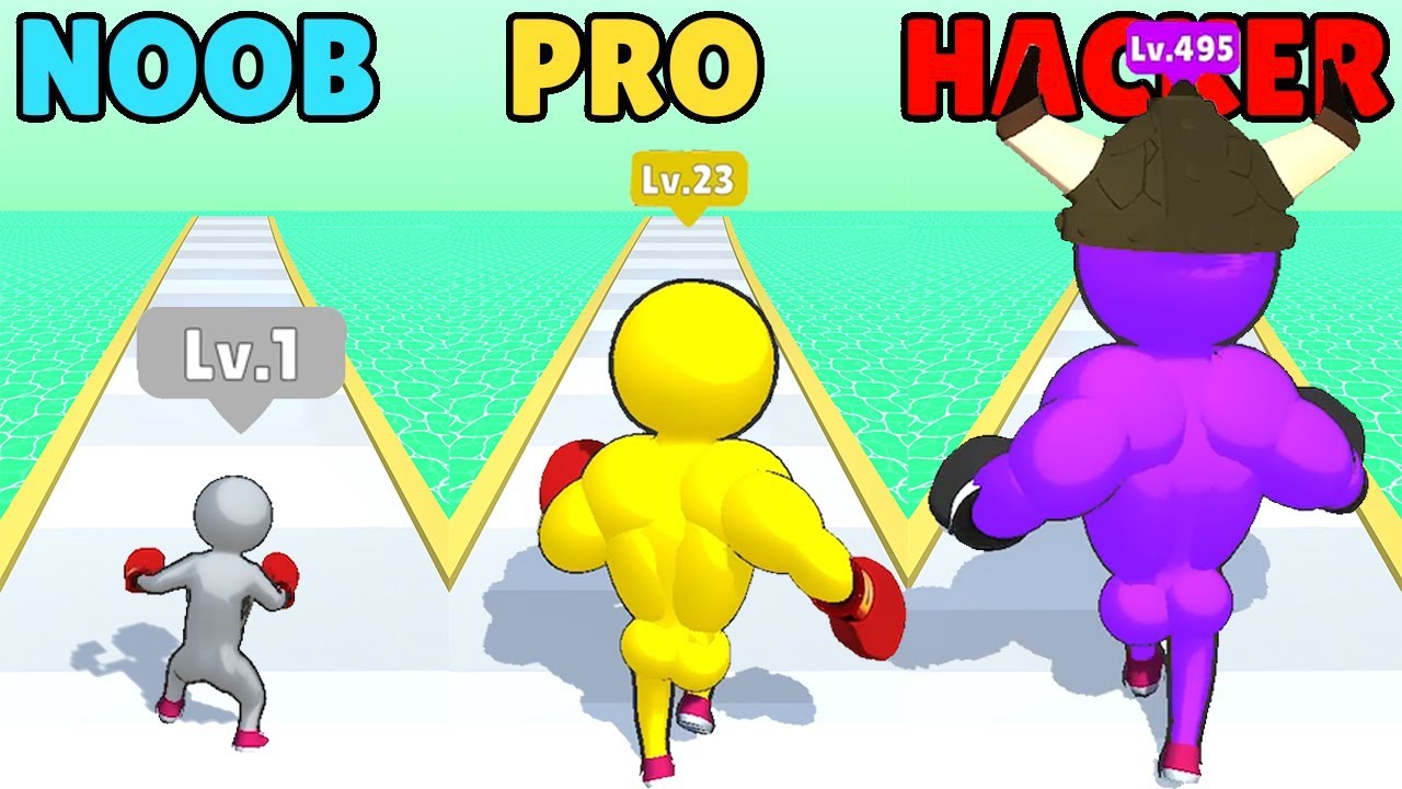 NOOB vs PRO vs HACKER in Level Up Runner