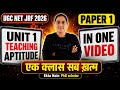UGC NET Paper-1 2026 | UGC NET/JRF Teaching Aptitude Marathon - Ekta Nain Teaching Aptitude One Shot