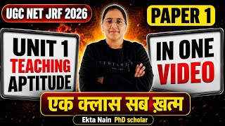 UGC NET Paper-1 2026 | UGC NET/JRF Teaching Aptitude Marathon - Ekta Nain Teaching Aptitude One Shot