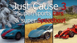 Just Cause 3 Rare Sportssuper Car Locations Super Speedboat