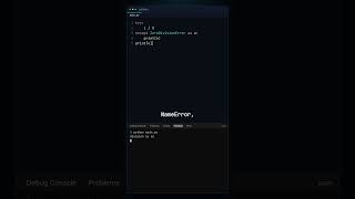 Python deletes your except variable right after #Shorts