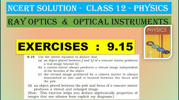 NCERT SOLUTION|CLASS 12 PHYSICS| RAY OPTICS & OPTICAL INSTRUMENTS|EXERCISES 9.15 |CBSE  IIT NEET JEE