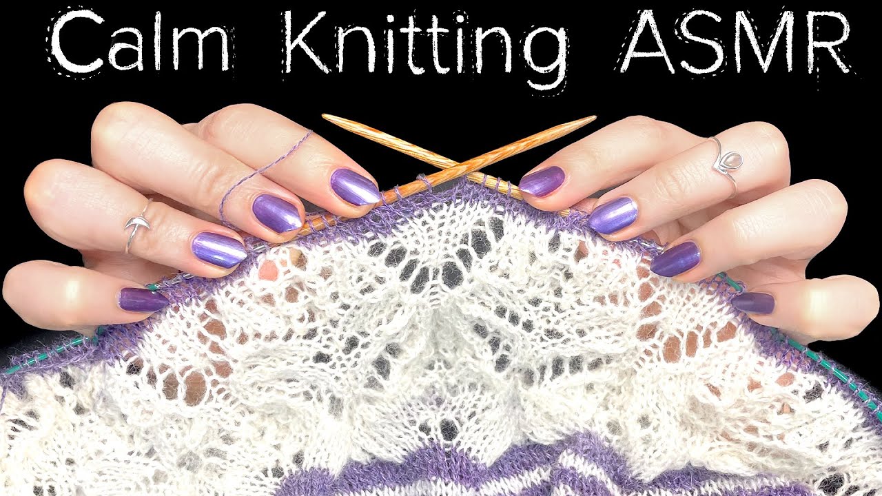 ASMR Cozy Calm Knitting (Soft Spoken, Yarn and Wood Sounds, Tapping, Scratching)