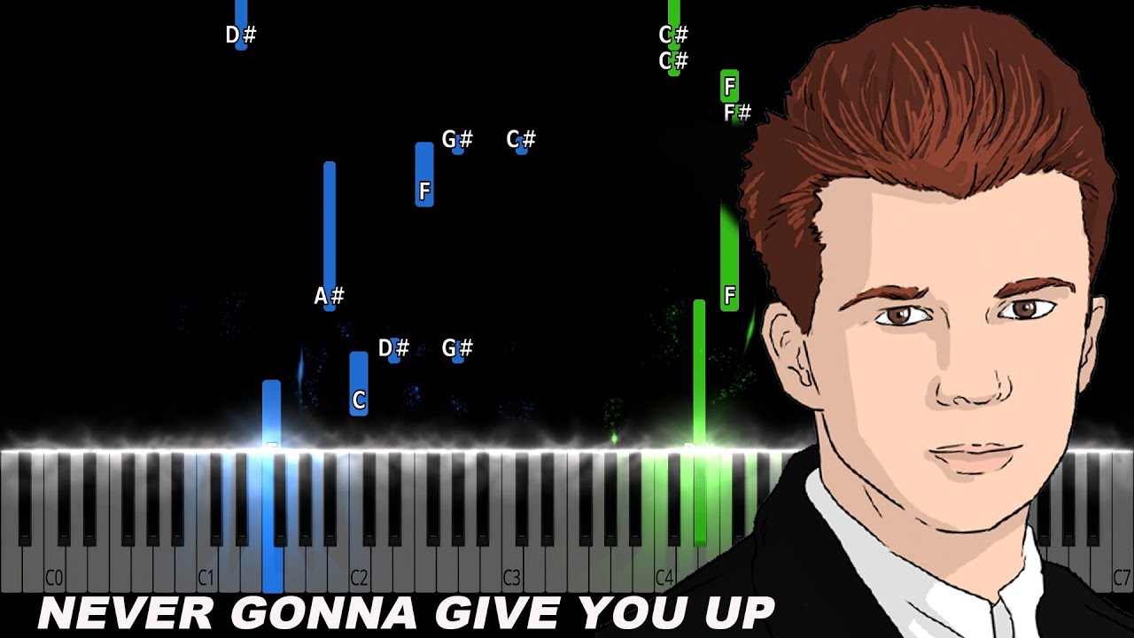 Rick Astley - Never Gonna Give You Up Piano Tutorial - YouTube