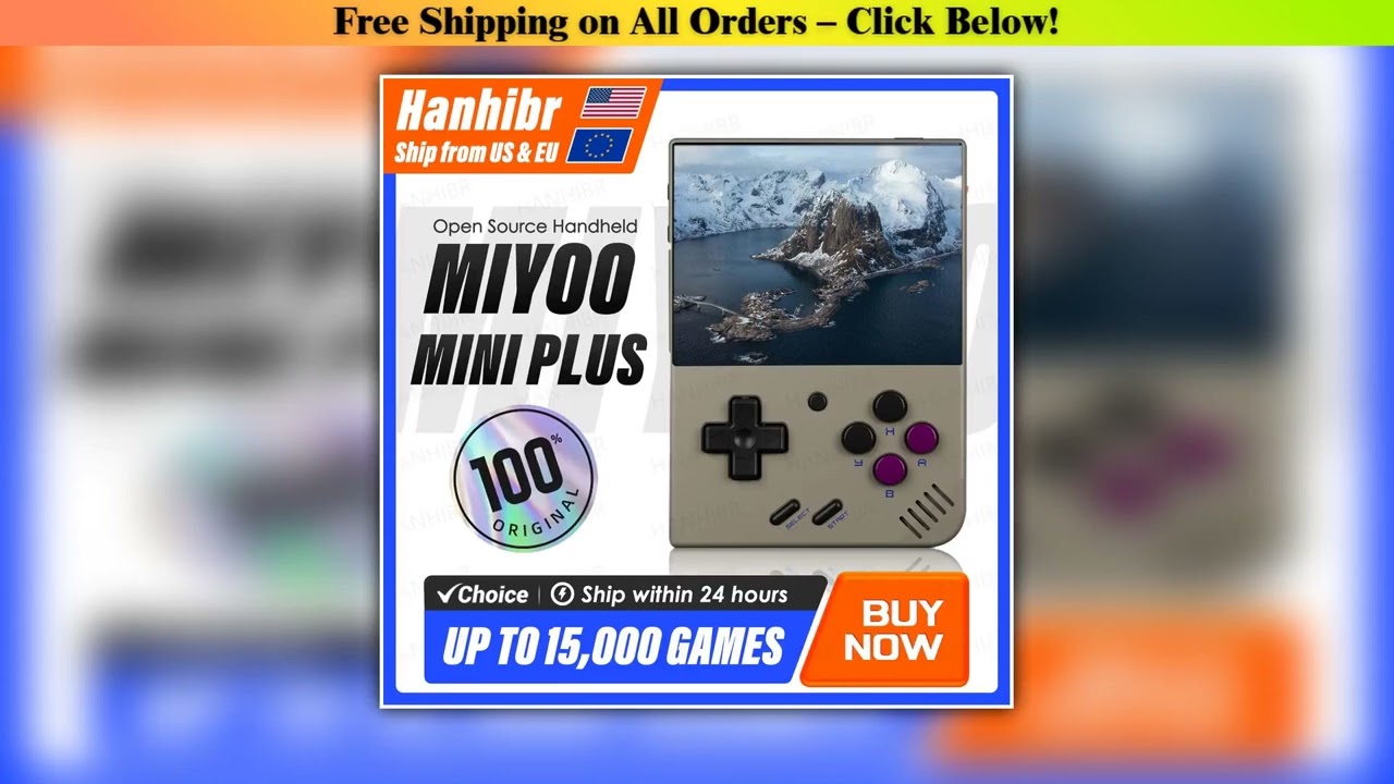 MIYOO Mini Plus Portable Retro Handheld Game Console V2 Mini IPS Screen Classic Video Game Console