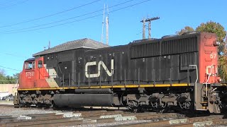 CN SD75I's Lead Stack Train, West Chicago, IL