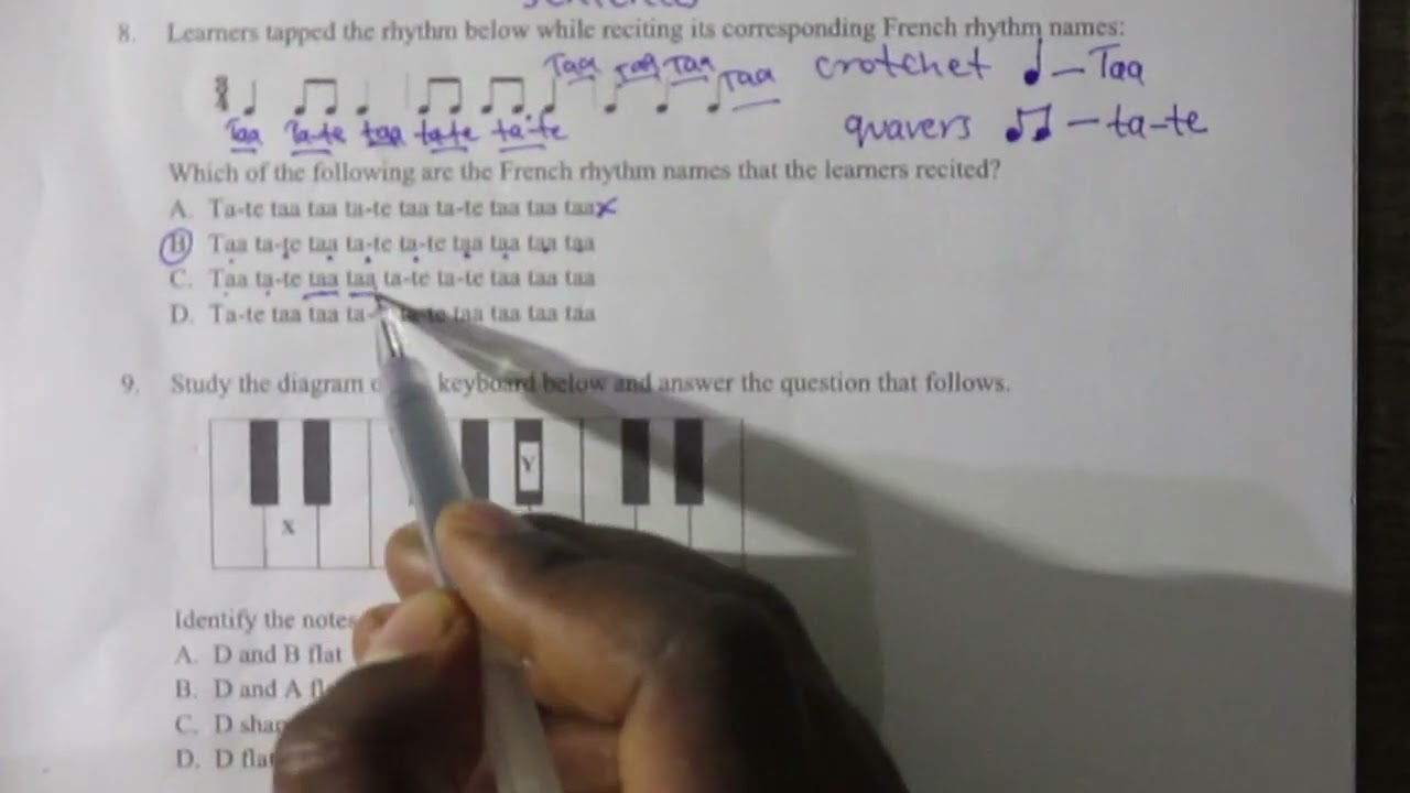 KJSEA SAMPLE KNEC SAMPLE PAPER REVISION FOR CREATIVE ARTS AND SPORTS QUESTION  8 & 9