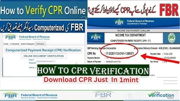 How to Download FBR Computerized Payment Receipt CPR | How to get [Verify] CPR Challan From IRIS 2.0