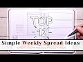 Top 12 simple weekly spread ideas for bullet journal  vertical horizontal  onepage