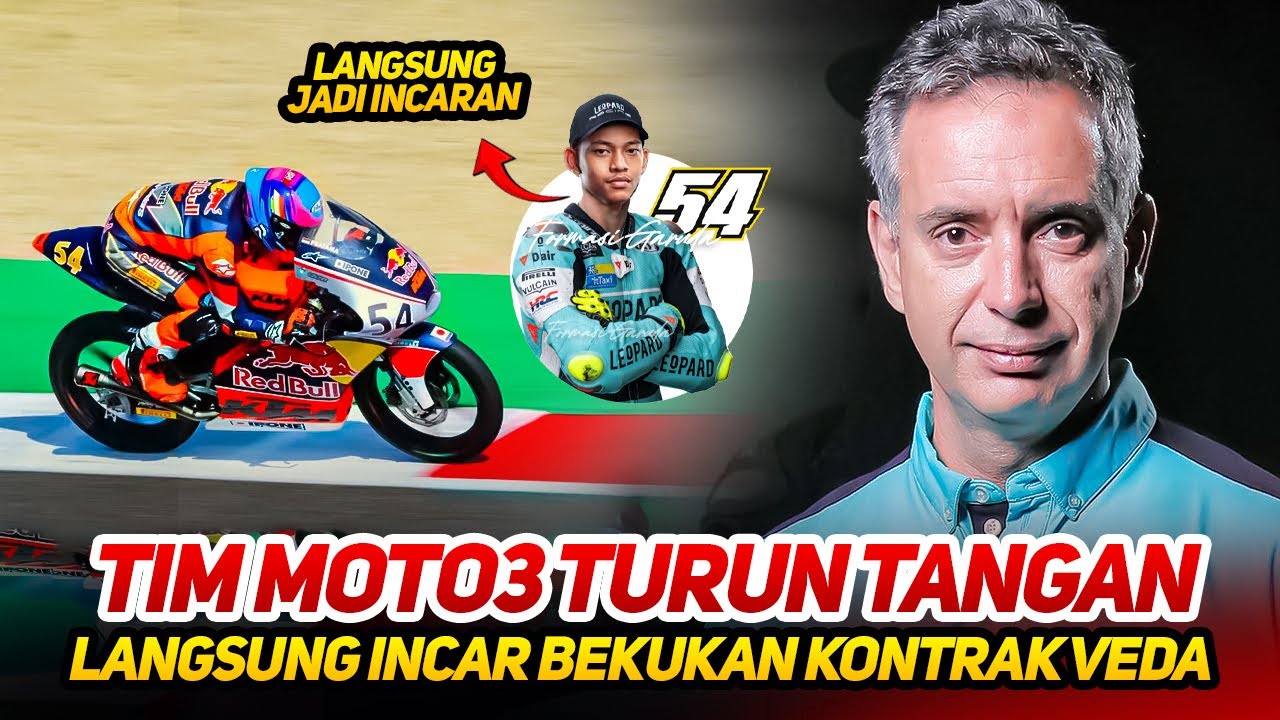 bidik veda ega pratama podium🏆Tim besar moto3 turun tangan~leopard racing tampung veda ega pratama